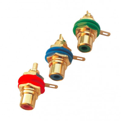 MX RCA Female Connector Gold Plated RGB Heavy Duty (MX-990A) MX RCA Female Connector Gold Plated RGB Heavy Duty (MX-990A)
