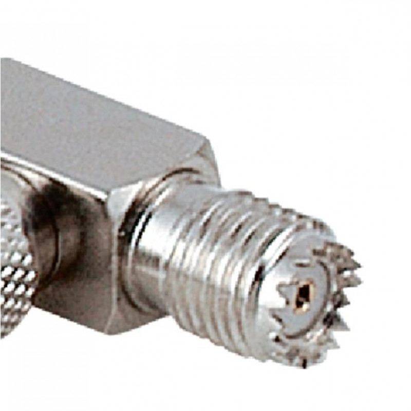 MX T Connector Mini UHF Male Plug To MX 2 Mini UHF Female Socket