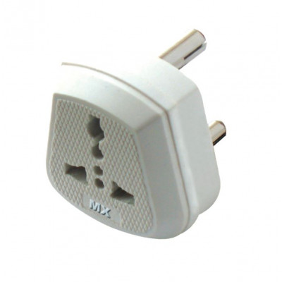 MX Universal Conversion Plug 3 Pin Converts 15A To 5A Polycarbonate Moulded (MX-2766)