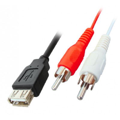 MX USB A Female Socket To MX 2 RCA Male Plug Cord 1.5 Meter (MX-2862) MX USB A Female Socket To MX 2 RCA Male Plug Cord 1.5 Meter (MX-2862)