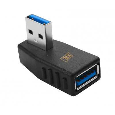 MX USB A Male Plug To MX USB A Female Socket Right Angle Connector (MX-3530A) MX USB A Male Plug To MX USB A Female Socket Right Angle Connector (MX-3530A)