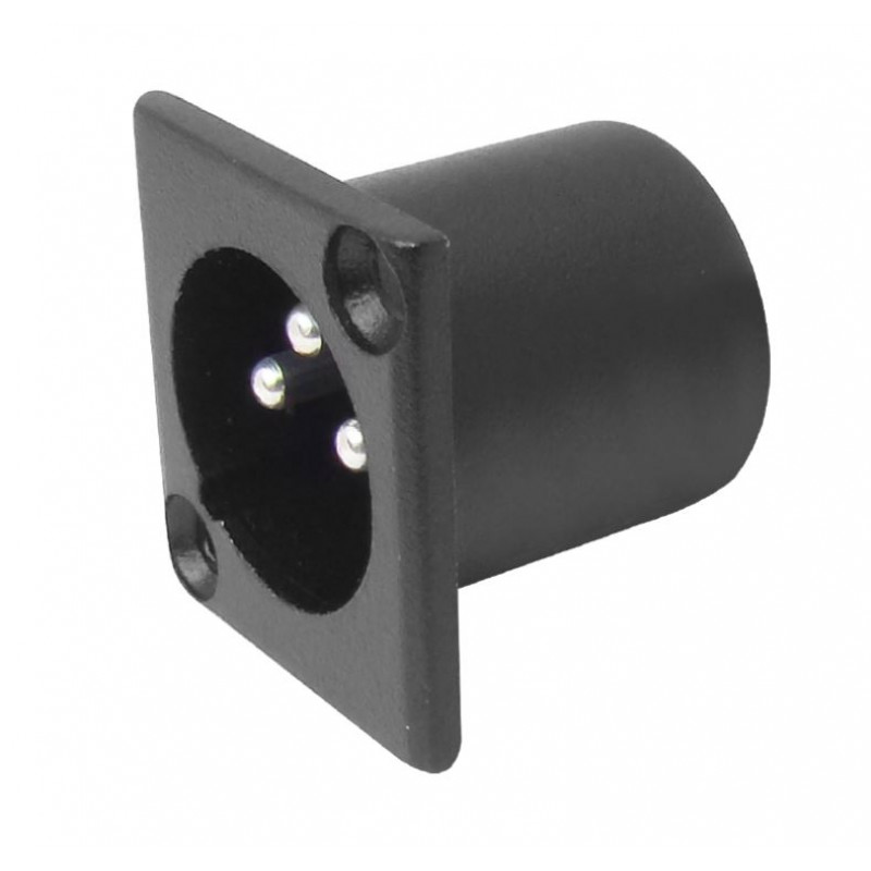 MX XLR 3 Pin MIC Male Connector Panel Mounting Black Coated( MX3140