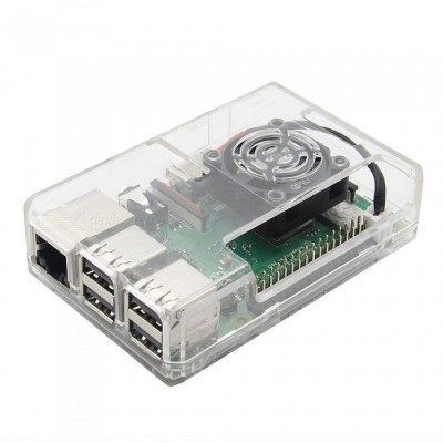 New High Quality Transparent ABS Case for Raspberry Pi 3B/3B+ with Slot for Cooling Fan and GPIO