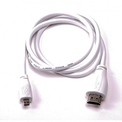 Official Micro-HDMI (Male) to Standard HDMI (Male) Cable for Raspberry Pi