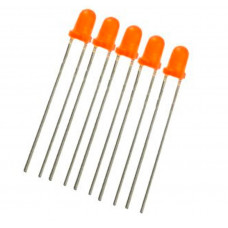 Orange LED - 3mm Diffused - 5 Pieces Pack