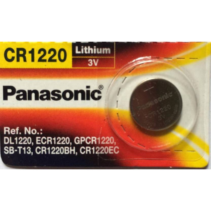 Panasonic CR1220 35mAh 3V Lithium (LiMnO2) Coin Cell Battery - 1 Piece Tear  Strip, Sold Individually