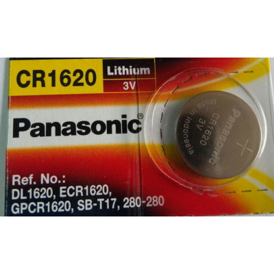 Panasonic CR1620 3V 75mAh Lithium Coin Cell Battery