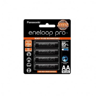 Panasonic Eneloop AA 2550mAh NiMh Rechargable Battery Pack of 4