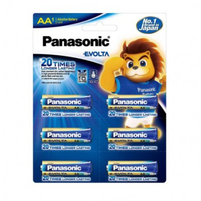 Panasonic Evolta Alkaline AA 1.5V Battery Pack of 6
