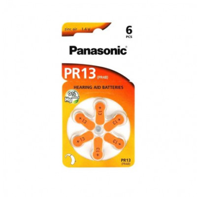 Panasonic Hearing Aid Battery Size PR13/PR48 Pack of 6 Panasonic Hearing Aid Battery Size PR13/PR48 Pack of 6