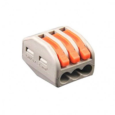 PCT-213 0.08-2.5mm 3 Pole Wire Connector Terminal Block with Spring Lock Lever for Cable Connection