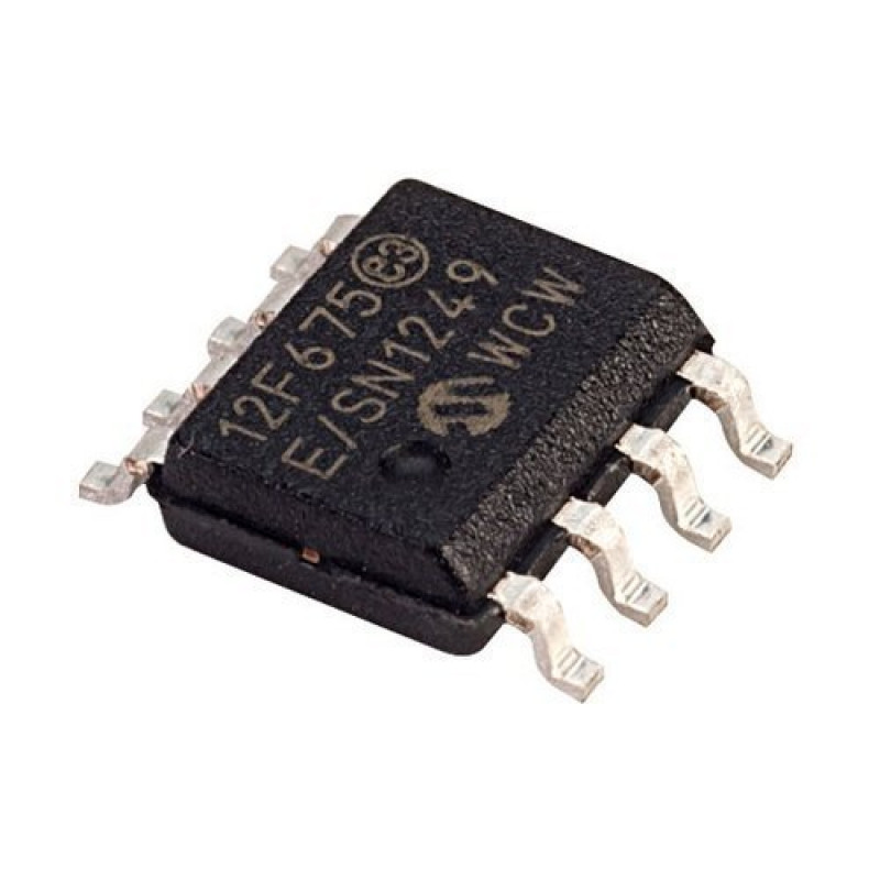 10x PIC12F675-I/P Microcontrollers – DIP8, 8-bit CMOS Flash MCU By Microchip – New
