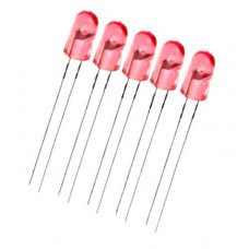 Pink LED - 3mm Diffused - 5 Pieces Pack