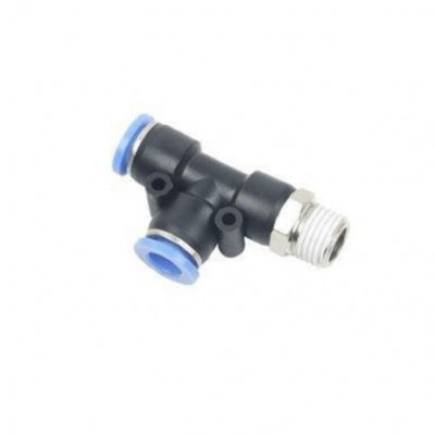 PU CONNECTOR PST 12-01 (12mm OD X 1/8 BSPT Male Run Tee)