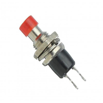 Push Button SPST Reset Red Steel Switch