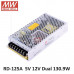 RD-125A Mean Well SMPS 5V 7.7A  and 12V 7.7A - 130.9W Dual Output Metal Power Supply
