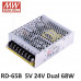 RD-65B Mean Well SMPS 5V 4A  and 24V 2A - 68W Dual Output Metal Power Supply