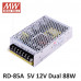 RD-85A Mean Well SMPS 5V 8A  and 12V 4A - 88W Dual Output Metal Power Supply