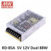 RD-85A Mean Well SMPS 5V 8A and 12V 4A - 88W Dual Output Metal Power Supply RD-85A Mean Well SMPS 5V 8A and 12V 4A - 88W Dual Output Metal Power Supply