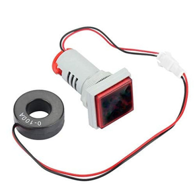 Red 0-100A 22mm AD16- 22FSA Square Cover LED Ammeter Indicator Light with Transformer Red 0-100A 22mm AD16- 22FSA Square Cover LED Ammeter Indicator Light with Transformer