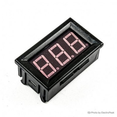 Red 1.42 cm (0.56 inch) AC220V Two Wire AC Voltmeter 70V ~ 500V