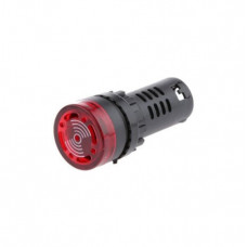 Red AC/DC12V 22mm AD16-22SM LED Signal Indicator Built-in Buzzer