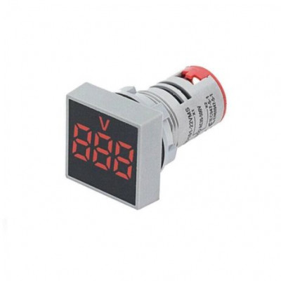 Red AC60-500V 22mm AD16-22FSV Square Frosted Surface LED Voltmeter Indicator Light Red AC60-500V 22mm AD16-22FSV Square Frosted Surface LED Voltmeter Indicator Light