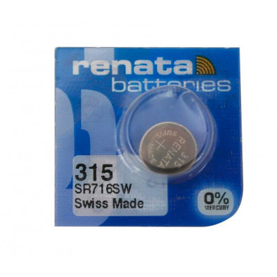 Renata 315 SR716SW (Original) 1.55V 23mAh Silver Oxide Button Cell Battery