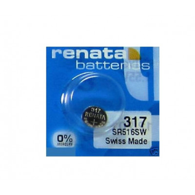 Renata 317 SR516SW (Original) 1.55V 11mAh Silver Oxide Button Cell Battery