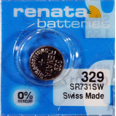 Renata 329 SR731SW (Original) 1.55V 37mAh Silver Oxide Button Cell Battery