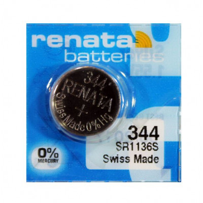 Renata 344 SR1136SW (Original) 1.55V 105mAh Silver Oxide Button Cell Battery