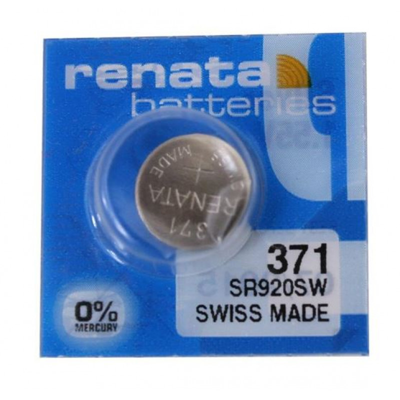 RENATA 371 ( SR920SW ) Silver Oxide Batteries (High Drain), 1.55 V-1 STRIP  (5pcs)