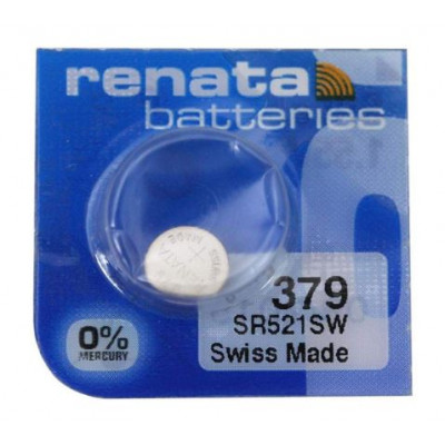 Renata 379 SR521SW (Original) 1.55V 16mAh Silver Oxide Button Cell Battery