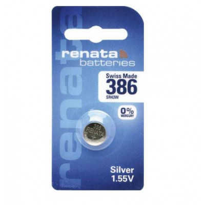 Renata 386 SR1142W (Original) 1.55V 130mAh Silver Oxide Button Cell Battery Renata 386 SR1142W (Original) 1.55V 130mAh Silver Oxide Button Cell Battery