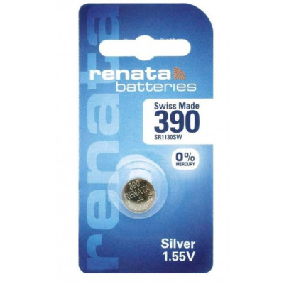 Renata 390 SR1130SW (Original) 1.55V 60mAh Silver Oxide Button Cell Battery