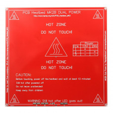 RepRap MK2B 3D printers Dual Power PCB Heat Bed With 14AWG Cable