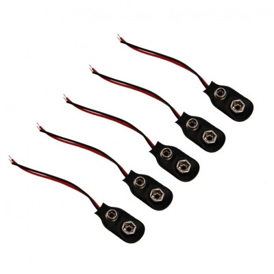 9V 10cm Battery Connector - 5 pieces pack
