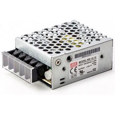 RS-15-15 Mean Well SMPS - 15V 1A - 15W Metal Power Supply