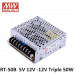 RT-50B Mean Well SMPS (5V 4A), (12V 2A) and (-12V 0.5A) - 50W Triple Output Metal Power Supply