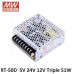 RT-50D Mean Well SMPS (5V 3A), (24V 1A) and (12V 1A) - 51W Triple Output Metal Power Supply