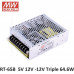 RT-65B Mean Well SMPS (5V 5A), (12V 2.8A) and (-12V 0.5A) - 64.6W Triple Output Metal Power Supply