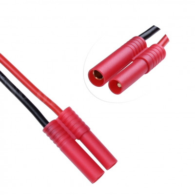 SafeConnect HXT4mm Connector with 14AWG Silicon Wire 10cm (ESC side)