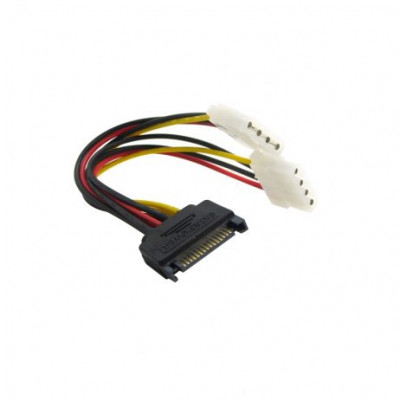 SATA 15P Male to Double 4Pin Power Lines About 20CM SATA 15P Male to Double 4Pin Power Lines About 20CM