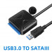 SATA3.0 to USB 3.0 Hard Disk Data Cable Supports 2.5/3.5 Inch 22 PIN SSD External Hard Drive - 45cm