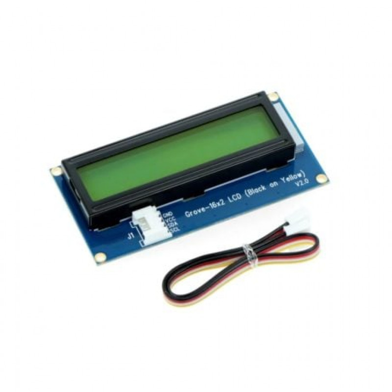 Écran LCD Grove 16x2 Blanc Sur Bleu - Compatible I2C, Avec Microcontrôleur Intégré, Pour Affichage Température, Heure, Projets Arduino