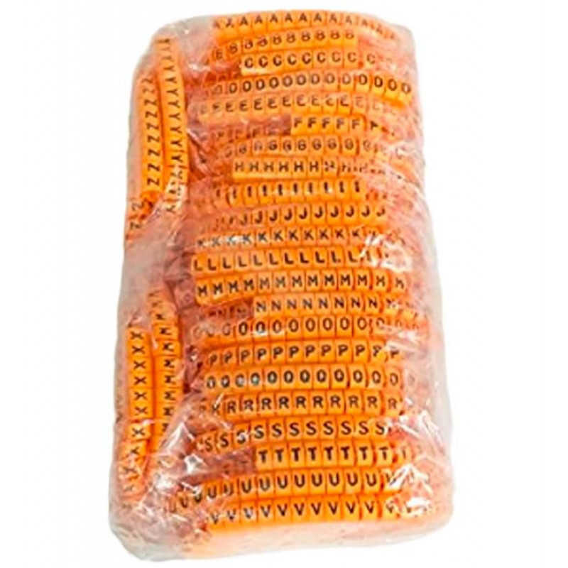 Self Locking Yellow Flexible Cable Marker PVC Ferrules (Numbered A to Z