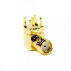 SMA Female Connector Right Angled Through-Hole for PCB Mount