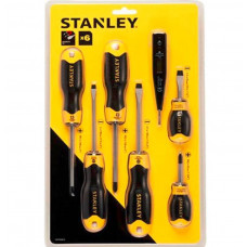 Stanley STHT92002-8 Cushion Grip Screwdriver 6 Pieces Set with Tester