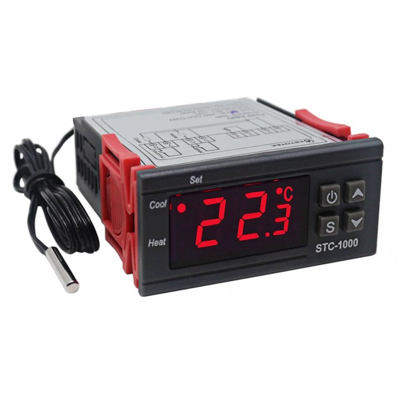 Temperature Controller STC-1000 All-purpose Digital Thermostat Temperature Calibration with Temperature Sensor Probe