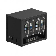 UCTRONICS Enclosure for Raspberry Pi Cluster Compatible with Pi 4B, 3B/3B+ House Up to 4 2.5 SSD, Support PoE /PoE + HAT and Switch, 2 Cooling Fans
